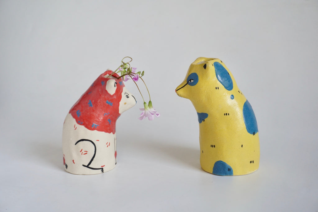 Handmade ceramic animal figurine vase Singapore | Neighborcraft