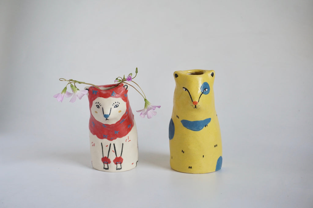 Handmade ceramic animal figurine vase Singapore | Neighborcraft