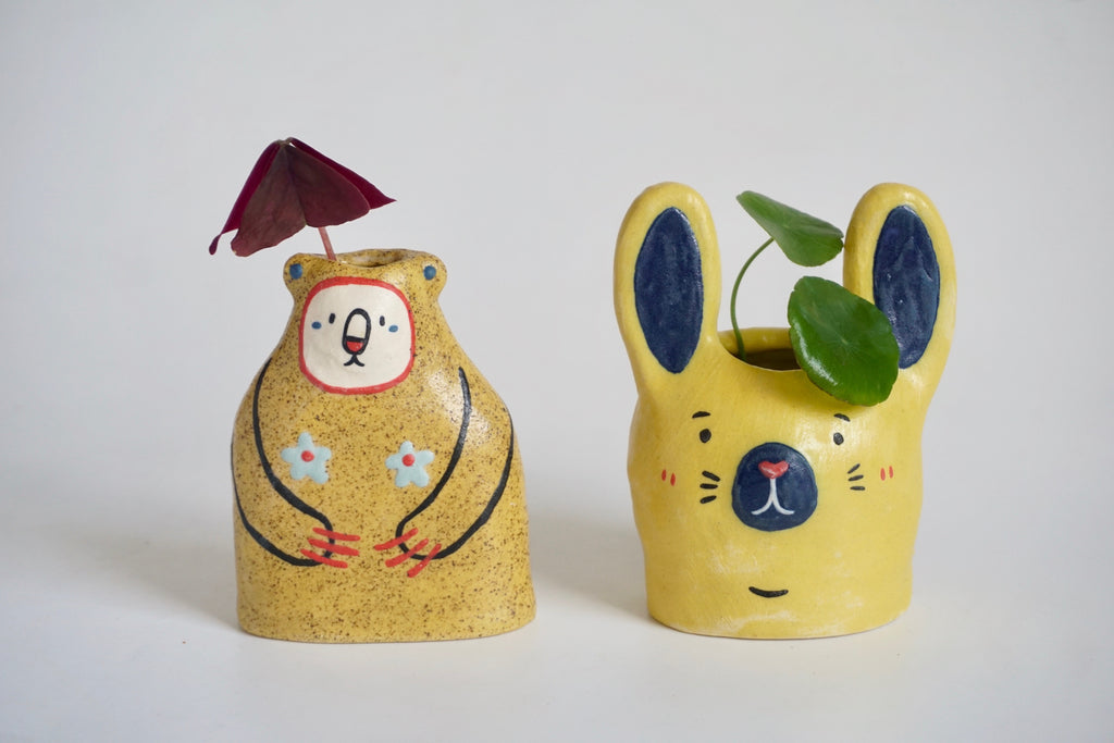 Handmade ceramic figurine vase | Neighborcraft Pottery Singapore