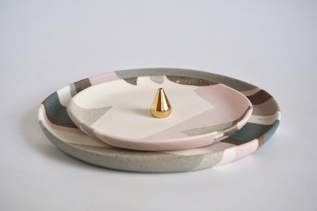 Handmade nerikomi dish Singapore - Eat & Sip Pottery