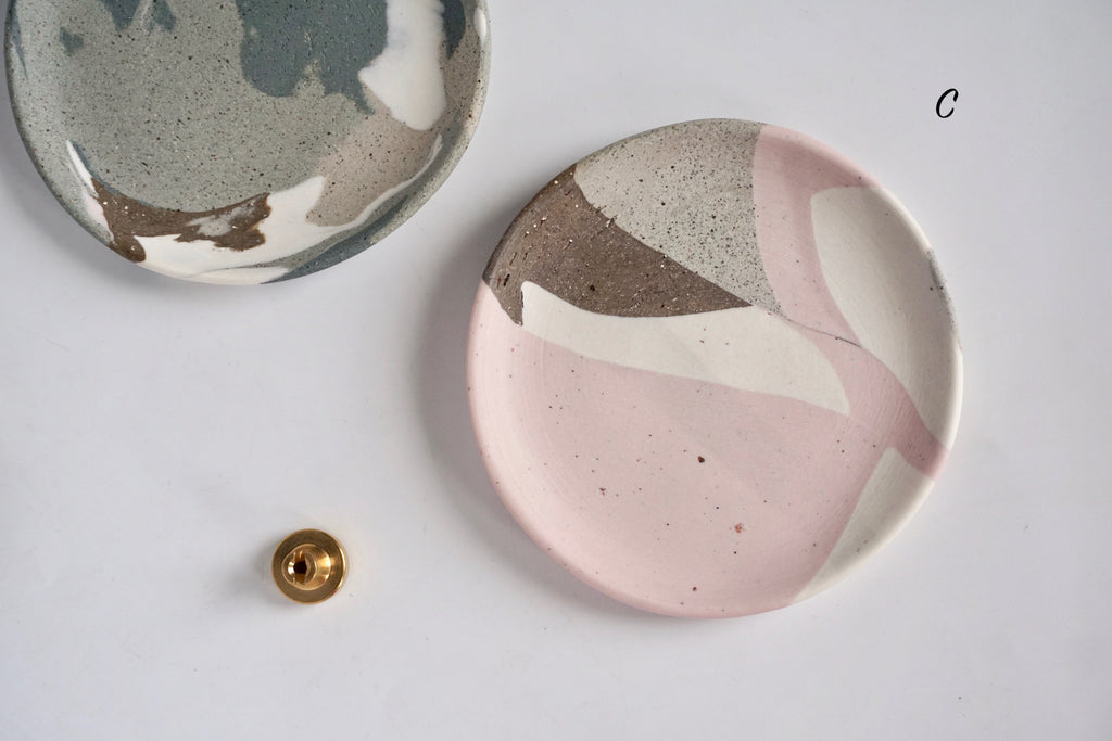 Handmade nerikomi dish Singapore - Eat & Sip Pottery