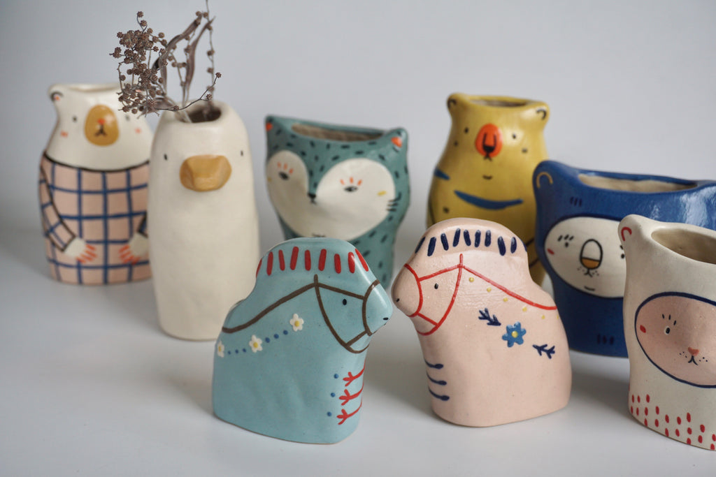 Figurine handmade vase home decor pottery Singapore
