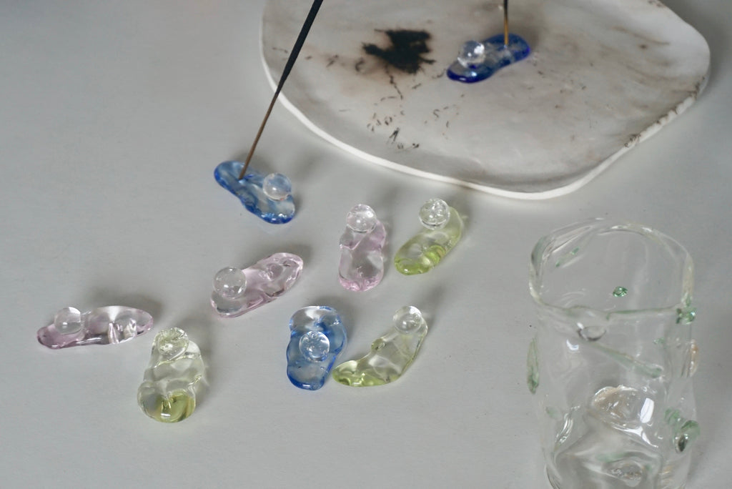 Handmade lamp worked glass incense holder Singapore