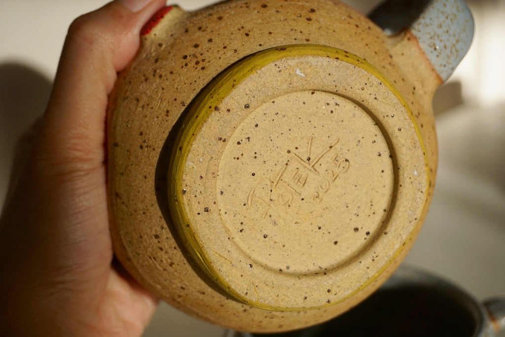 Handmade dimpled face ceramic mugs | Potek Ceramic Singapore
