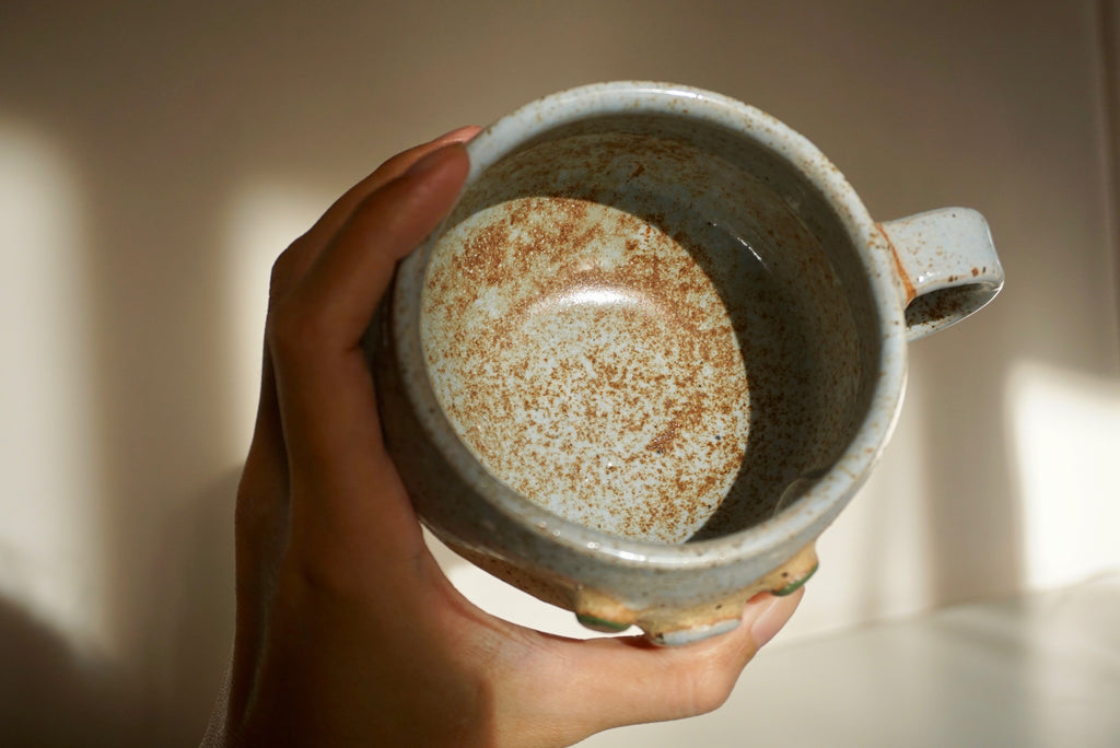 Handmade dimpled face ceramic mugs | Potek Ceramic Singapore