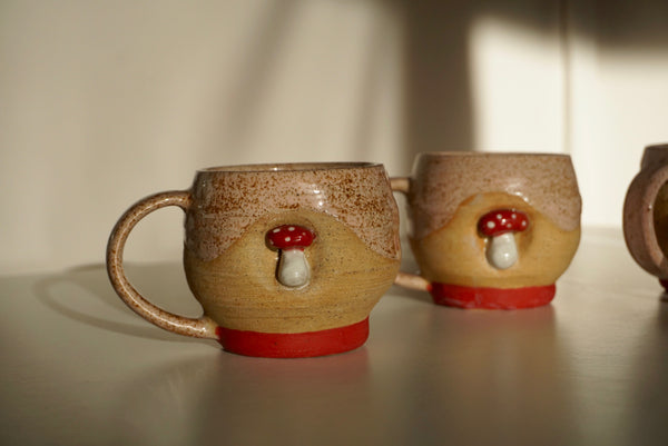 Handmade mushroom ceramic mugs | Potek Ceramic Singapore