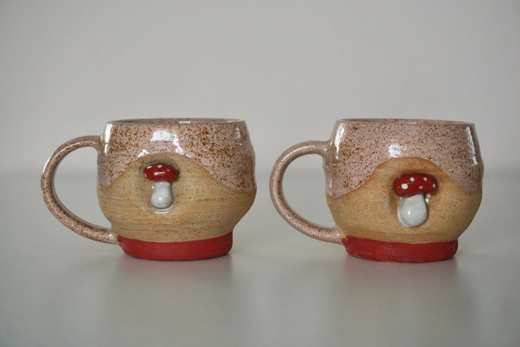 Handmade mushroom ceramic mugs | Potek Ceramic Singapore