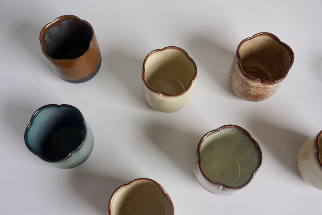Handmade floret cup | Eat & Sip Pottery Singapore