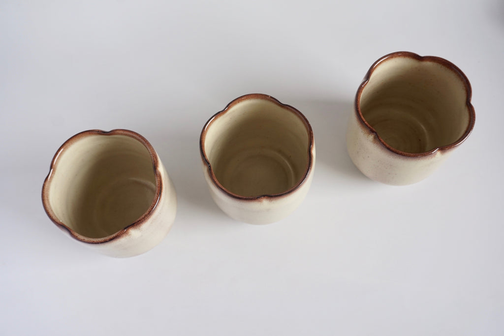 Handmade floret cup | Eat & Sip Pottery Singapore