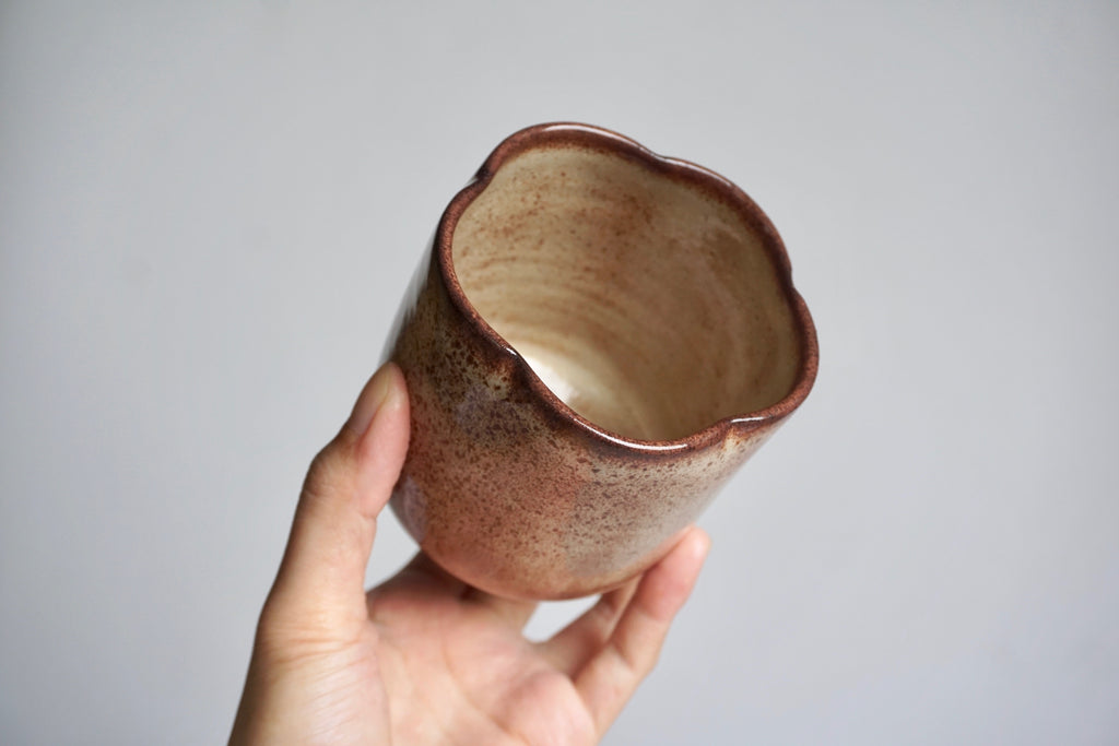 Handmade floret cup | Eat & Sip Pottery Singapore