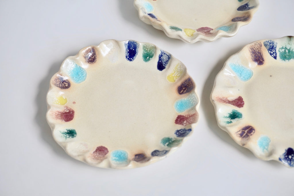 Handmade rainbow sauce dish | Pottery Singapore