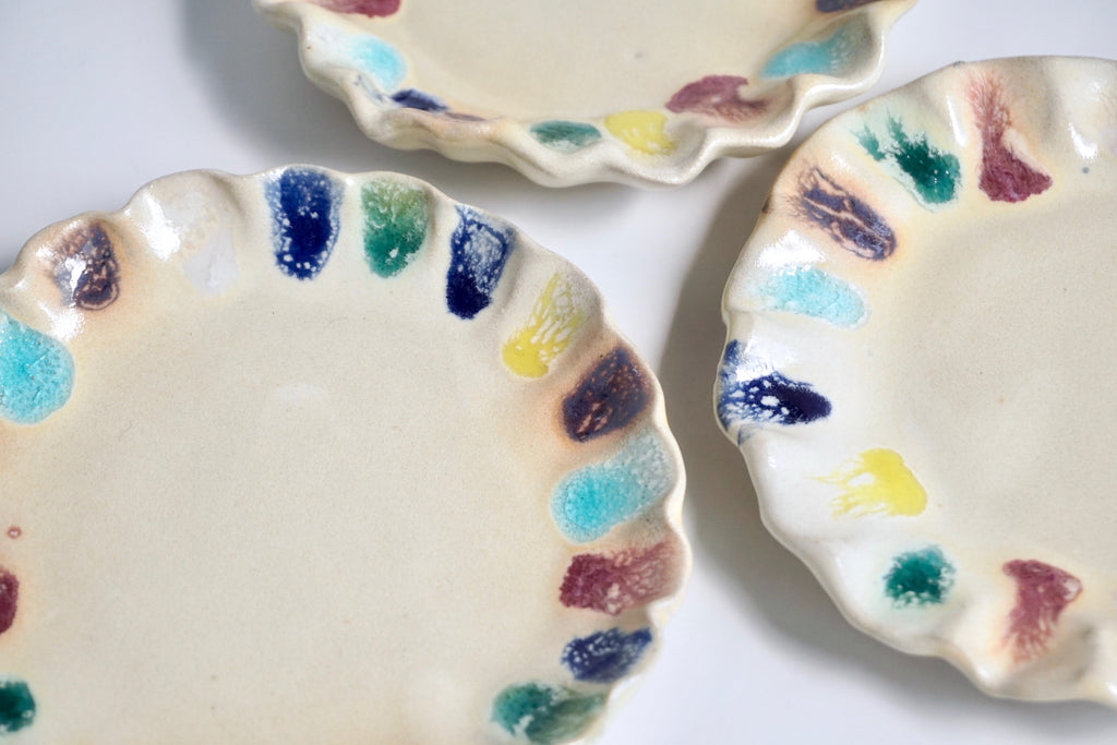 Handmade rainbow sauce dish | Pottery Singapore