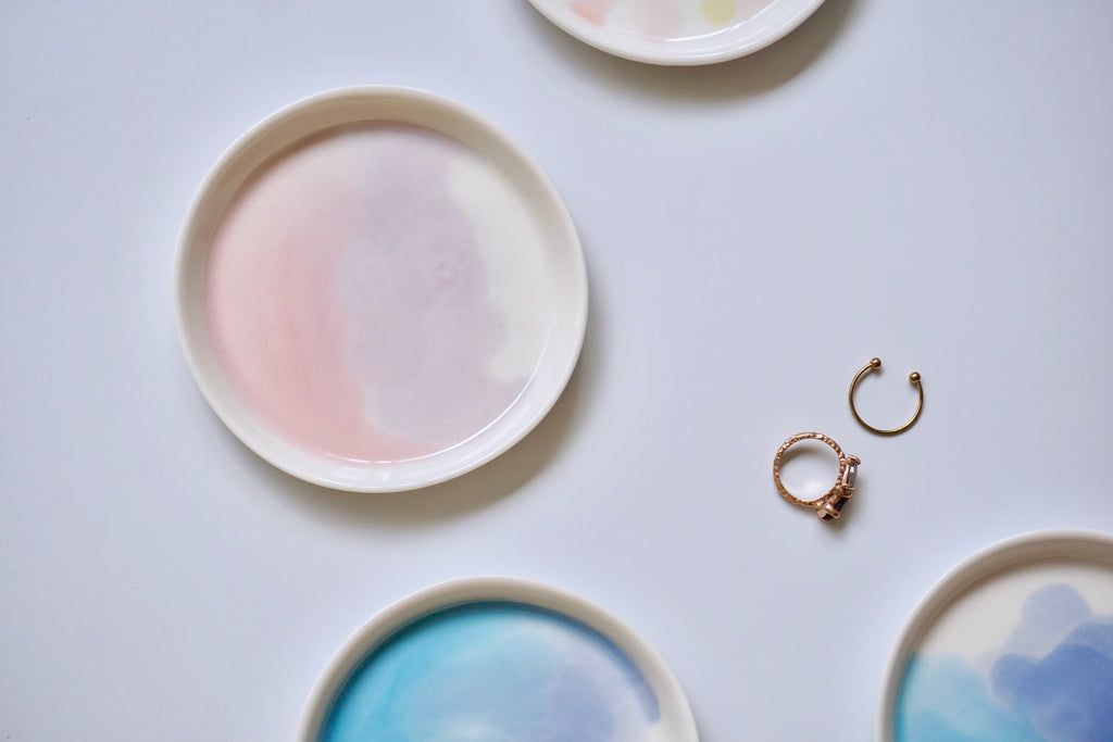 Handpainted watercolour ceramics in Singapore | handmade pottery