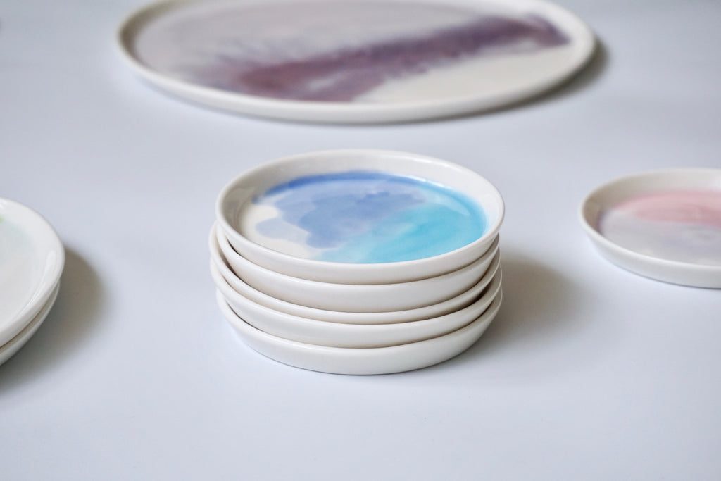Handpainted watercolour ceramics in Singapore | handmade pottery
