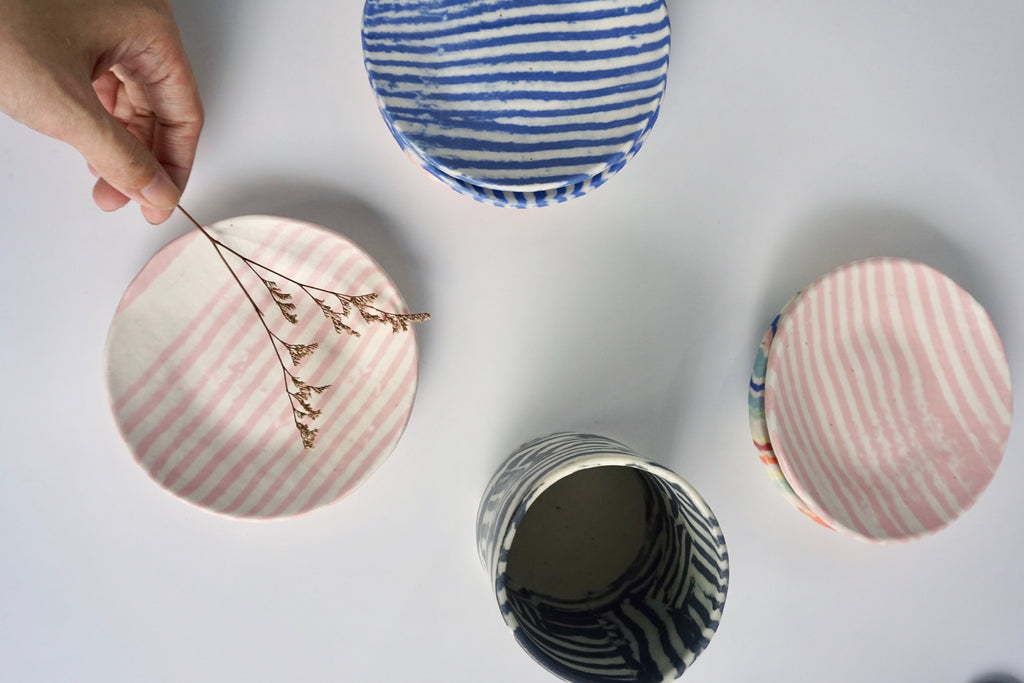 Handmade nerikomi pottery in Singapore | Eat & Sip tableware