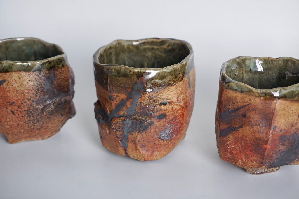Handmade craggy tea bowls | Pottery Singapore