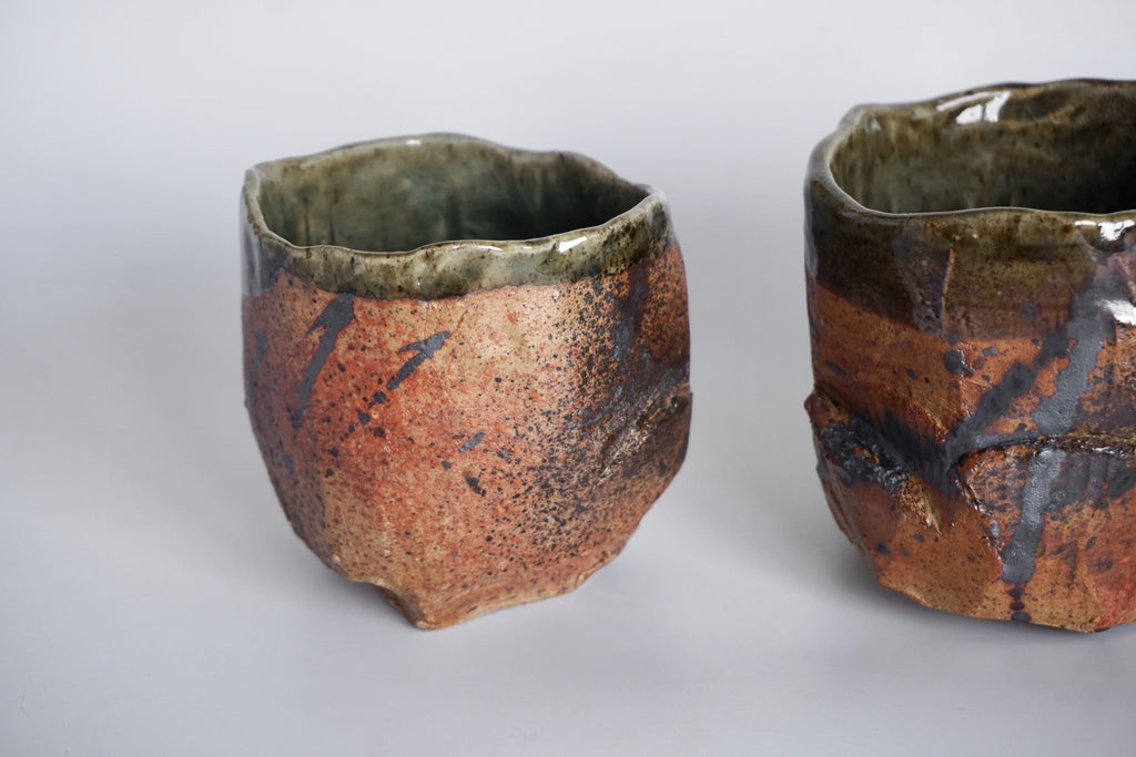 Handmade craggy tea bowls | Pottery Singapore