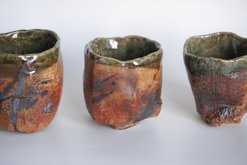 Handmade craggy tea bowls | Pottery Singapore