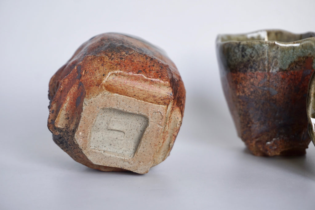 Handmade craggy tea bowls | Pottery Singapore