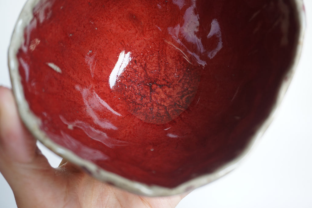 Handmade craggy tea bowls | Pottery Singapore