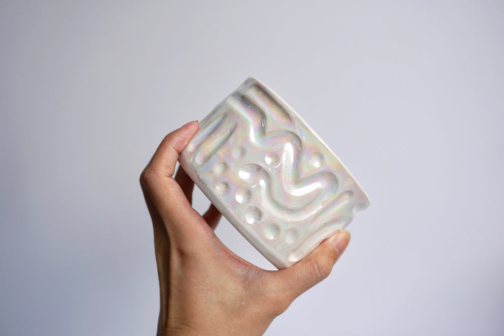Handcarved moonmilk tumbler | Nola Mae Ceramics Handmade pottery Singapore