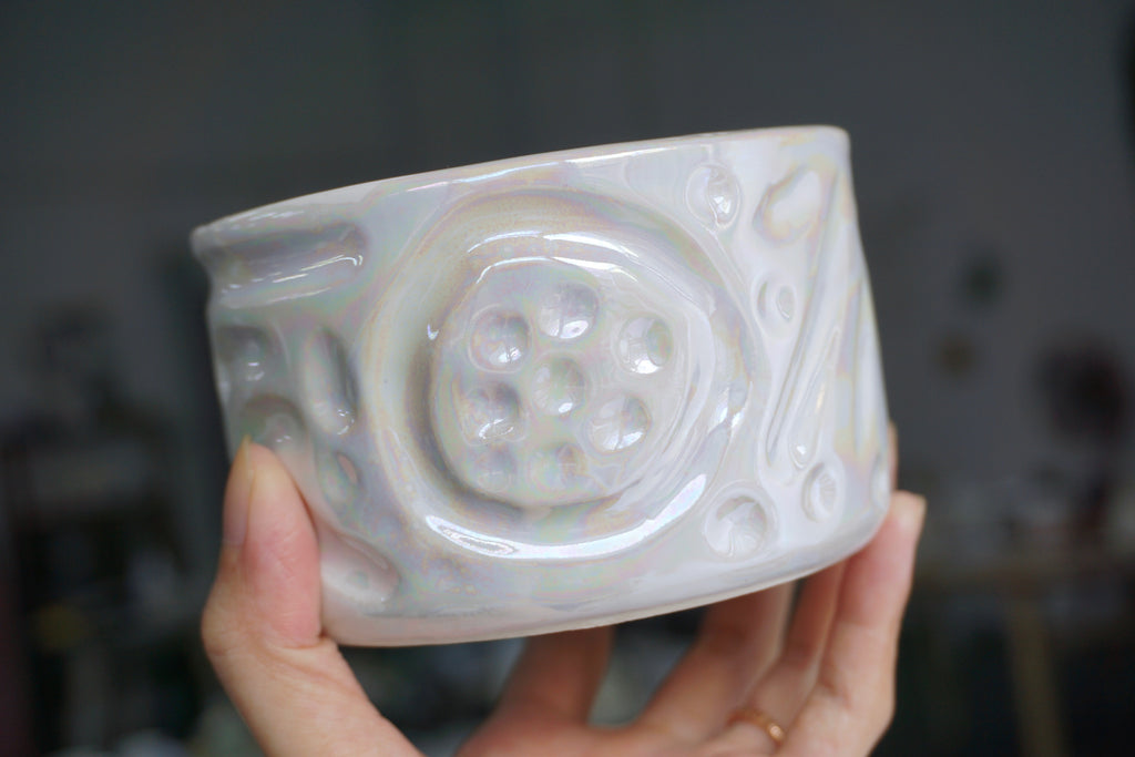 Handcarved moonmilk tumbler | Nola Mae Ceramics Handmade pottery Singapore