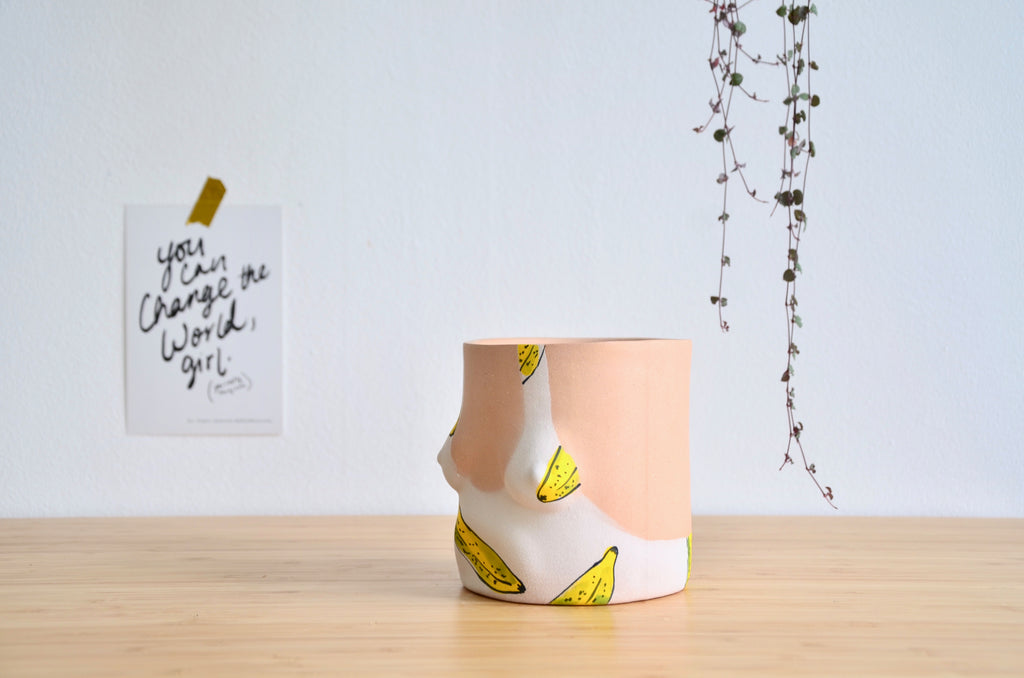 Group Partner Banana female planters in Singapore - handmade pot