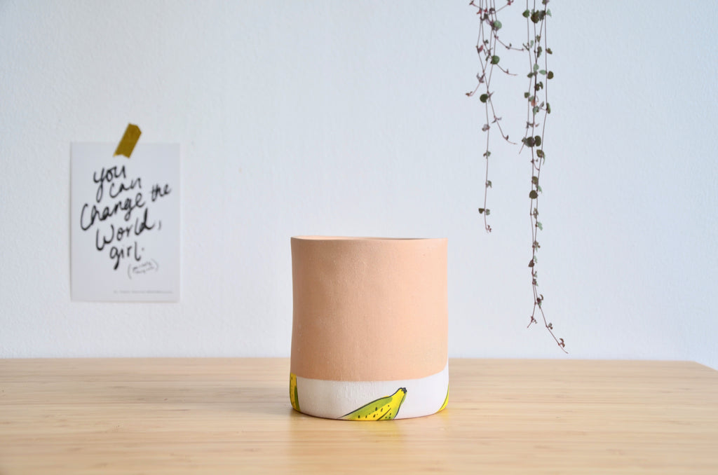 Group Partner Banana female planters in Singapore - handmade pot