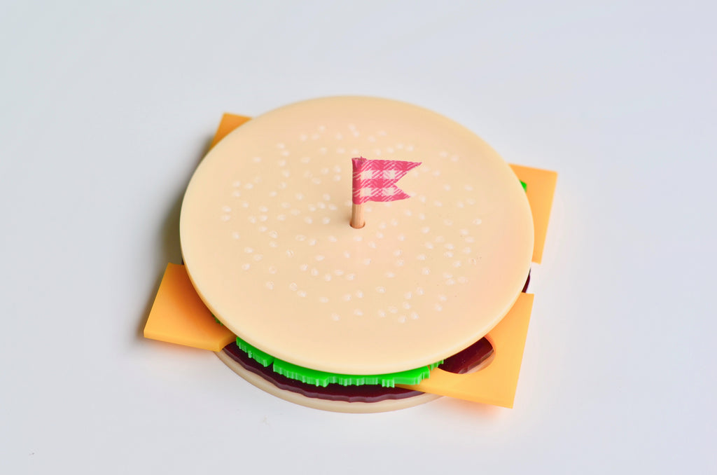 Handcut burger coaster - Unique gifts Singapore