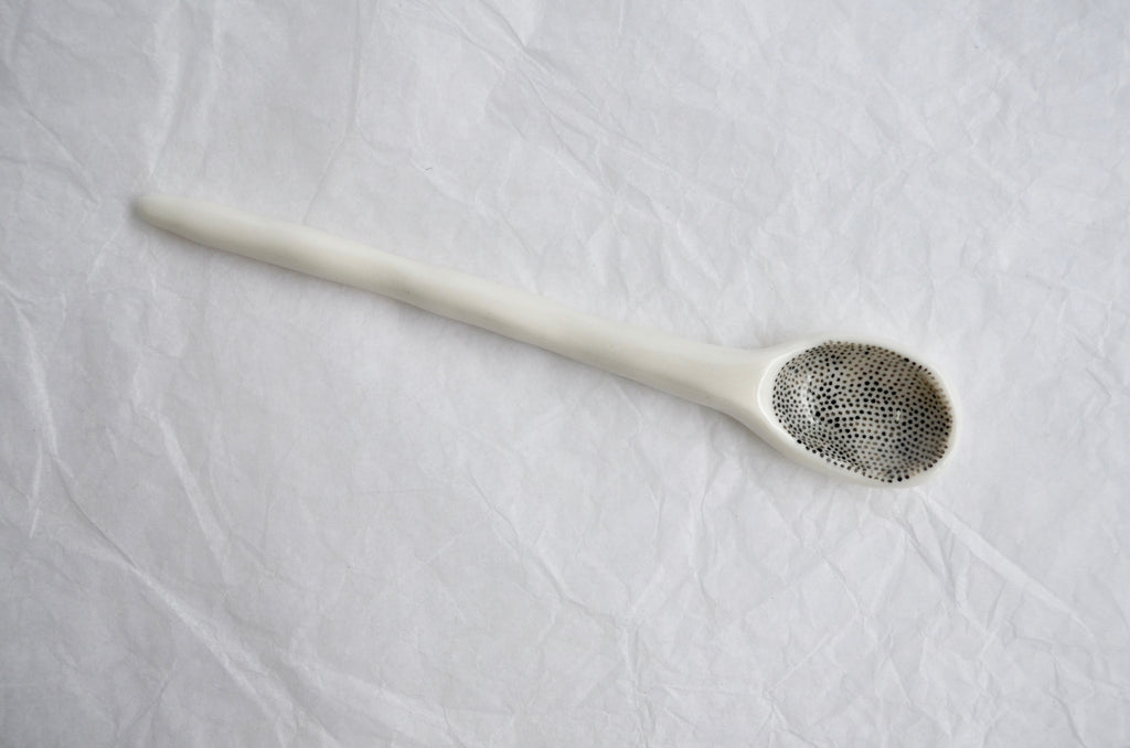 Handpinched porcelain spoon - Eat & Sip handmade ceramics