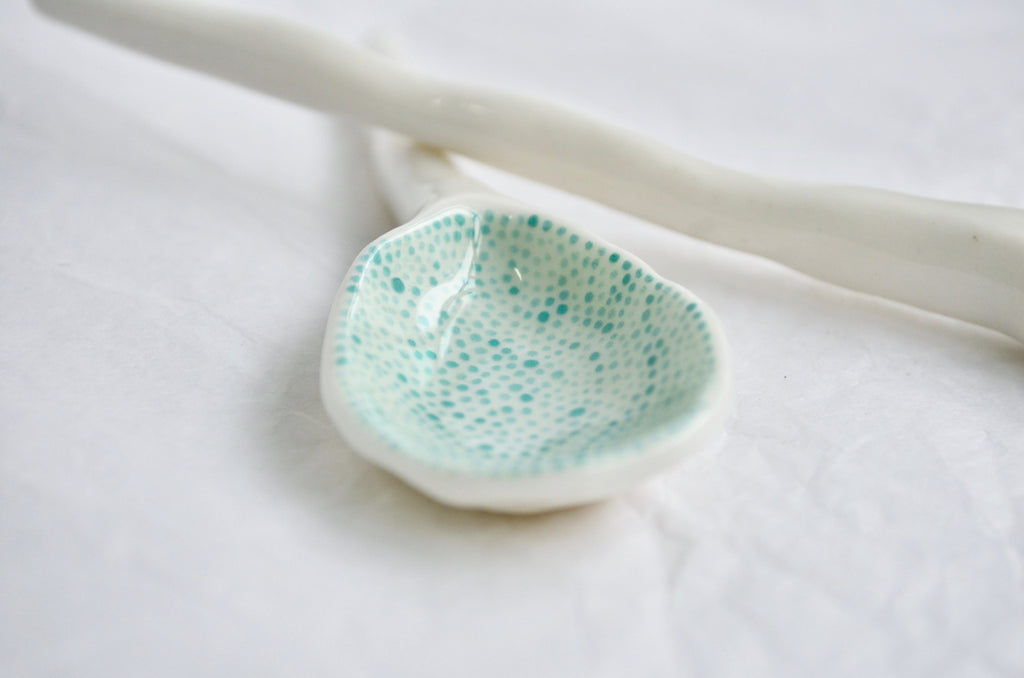 Handpinched porcelain spoon - Eat & Sip handmade ceramics