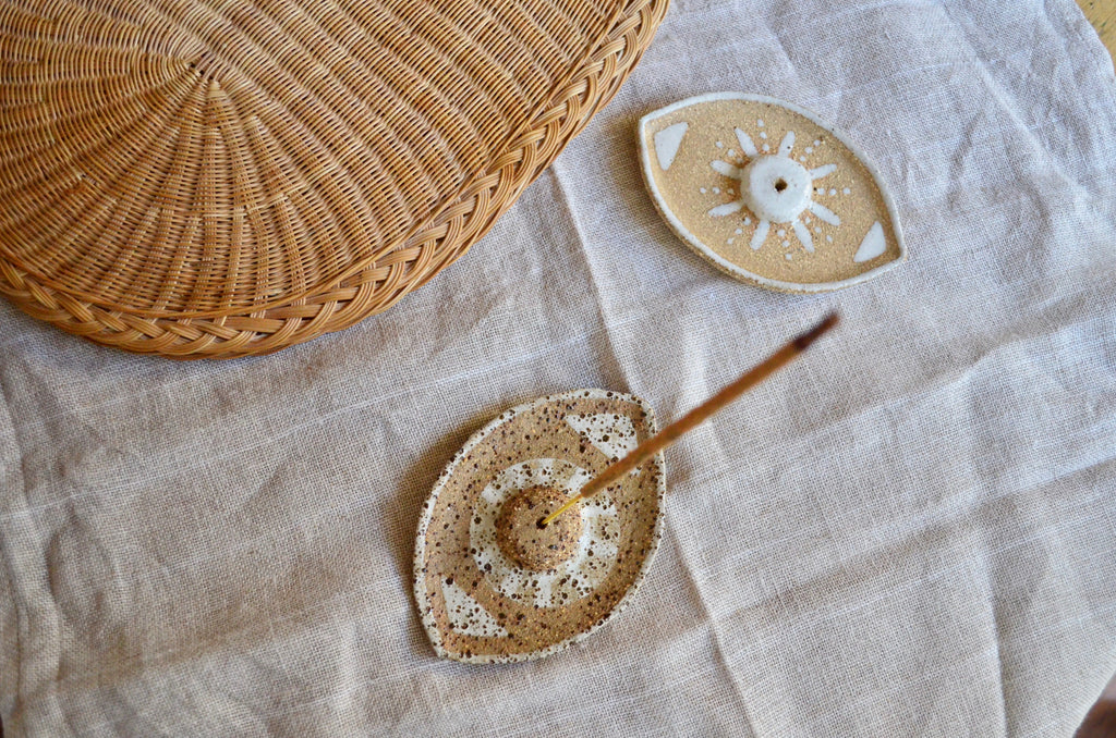Handmade stoneware seer incense holder - Eat & Sip ceramics in Singapore