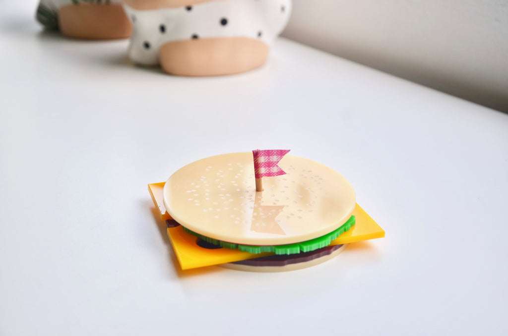 Handcut burger coaster - Unique gifts Singapore