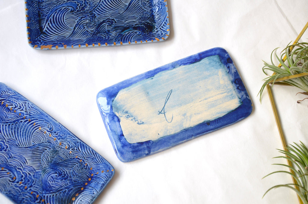 Handmade ceramic wave plate Singapore | Eat & Sip pottery