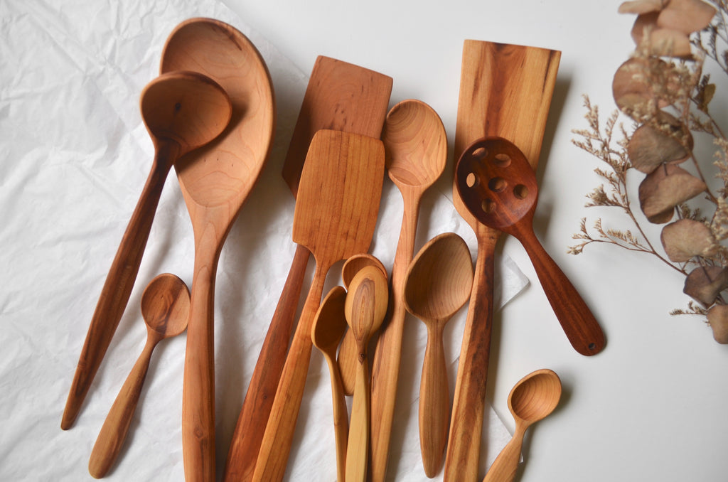 Hand carved wooden kitchen utensils gift Singapore - Eat & Sip tableware