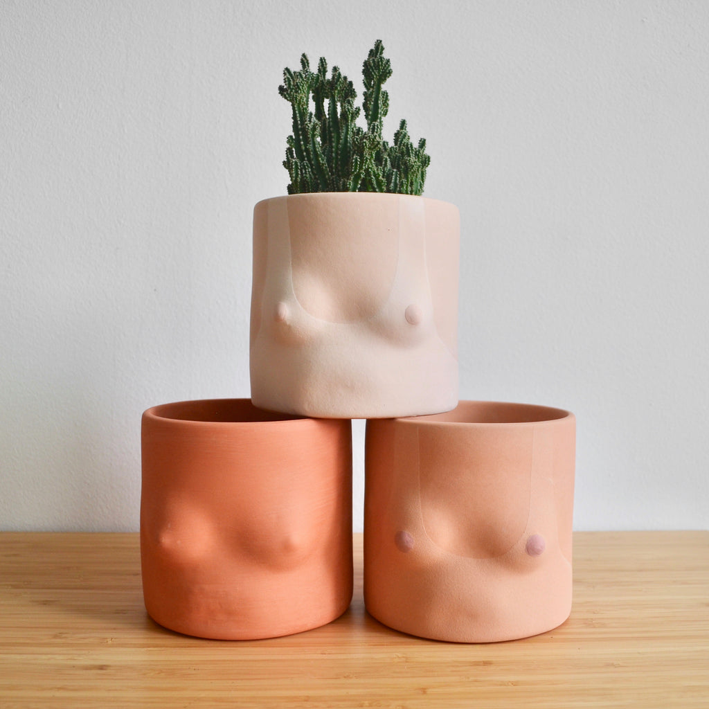 Group Partner boob planters in Singapore - Eat & Sip handmade ceramics