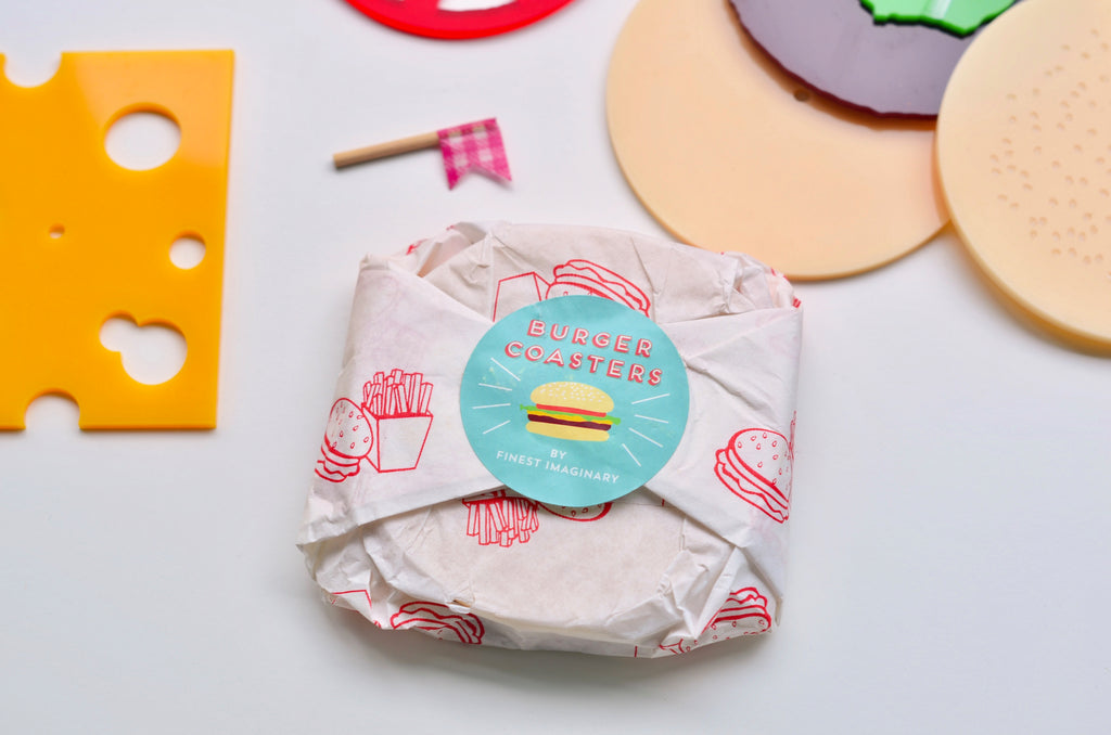Handcut burger coaster - Unique gifts Singapore