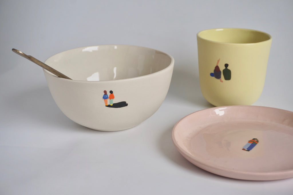 Unique housewarming gift handmade - Eat & Sip pottery bowl