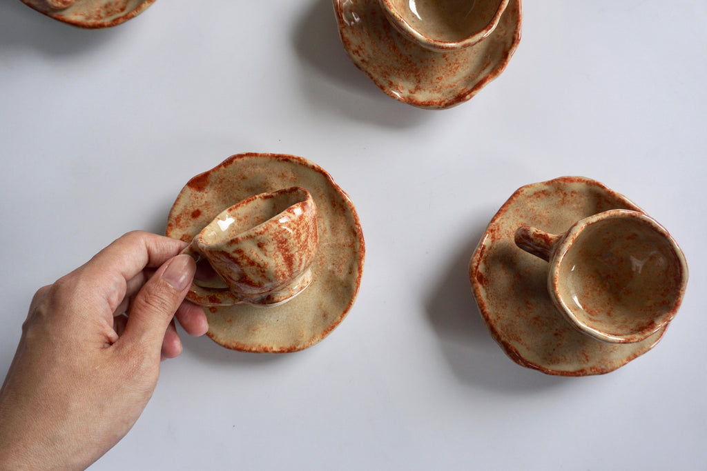 Handmade ceramic espresso set Singapore | Eat & Sip