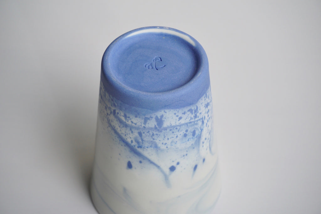 Handmade ceramic marbled cups in Singapore | Slip-casted tableware