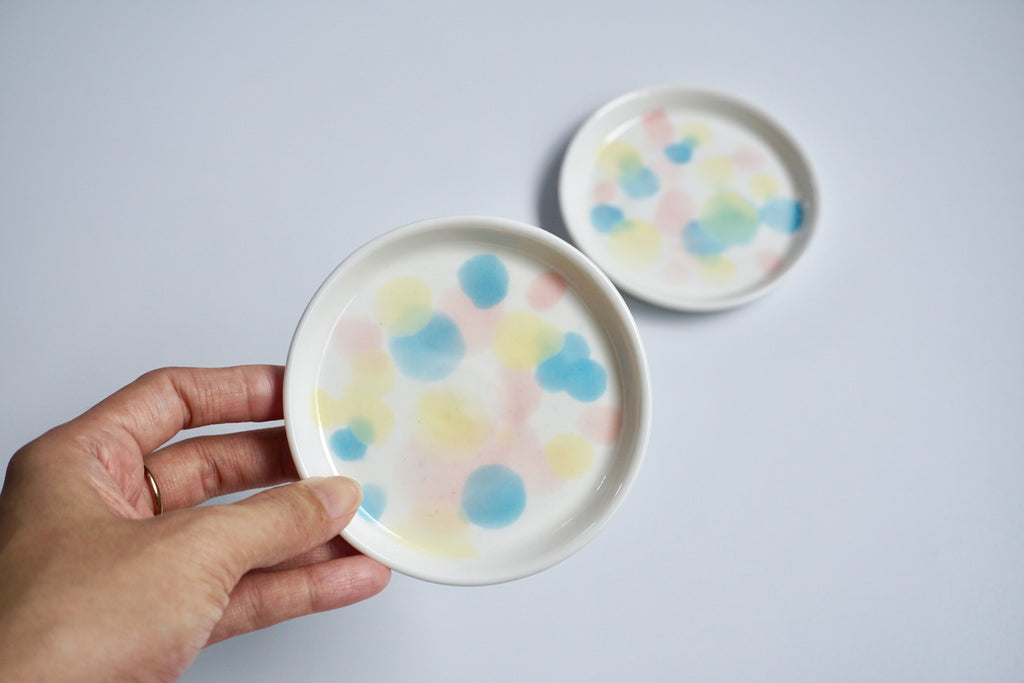 Handpainted watercolour ceramics in Singapore | handmade pottery