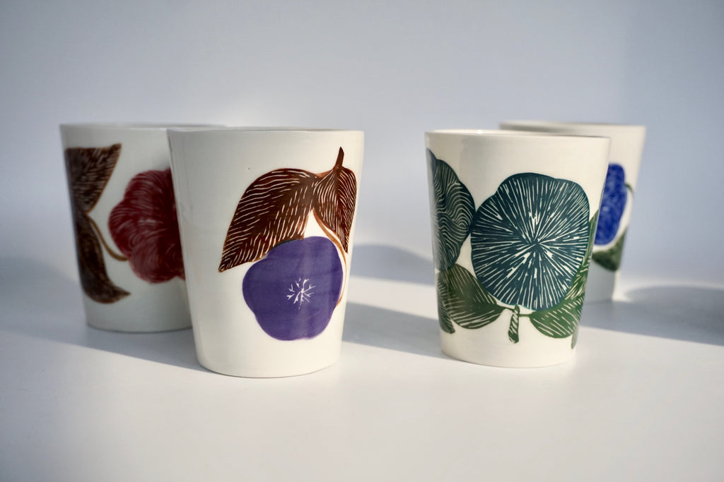 Handmade sgraffito cups Singapore | Eat & Sip
