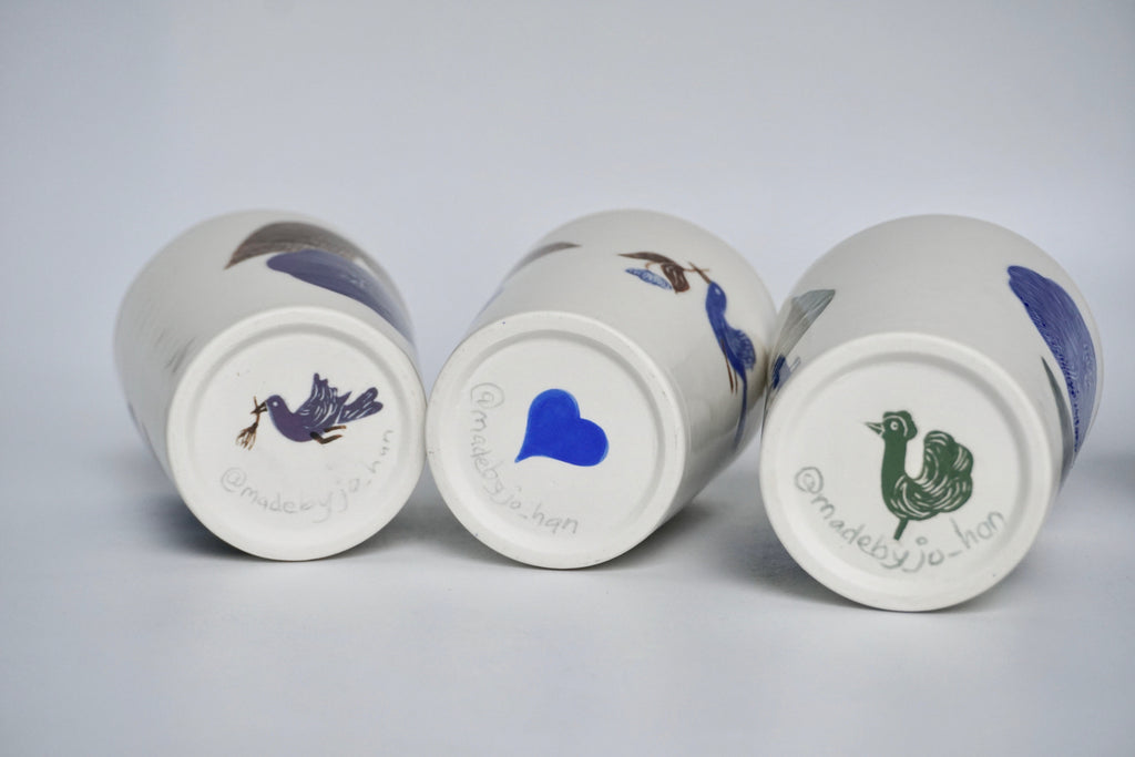 Handmade sgraffito cups Singapore | Eat & Sip