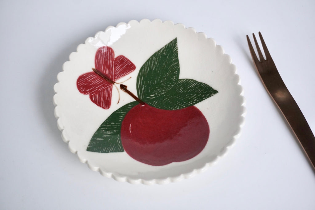 Handmade sgraffito plates Singapore | Eat & Sip