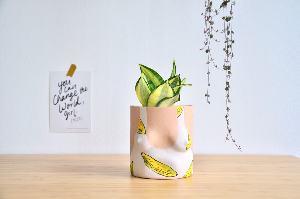 Mother in laws tongue Banana Female planters in Singapore - handmade tableware