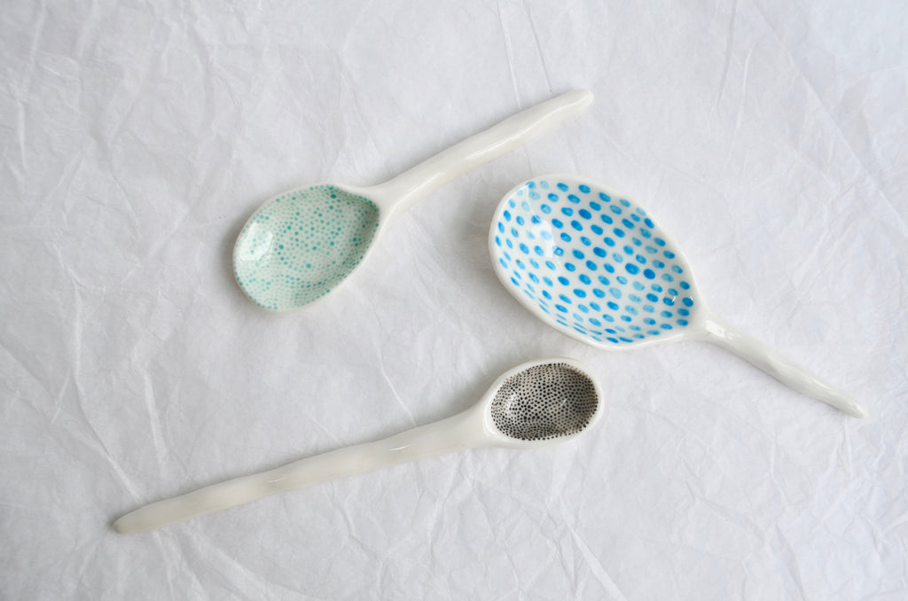 handpinched porcelain spoon - Eat & Sip handmade ceramics