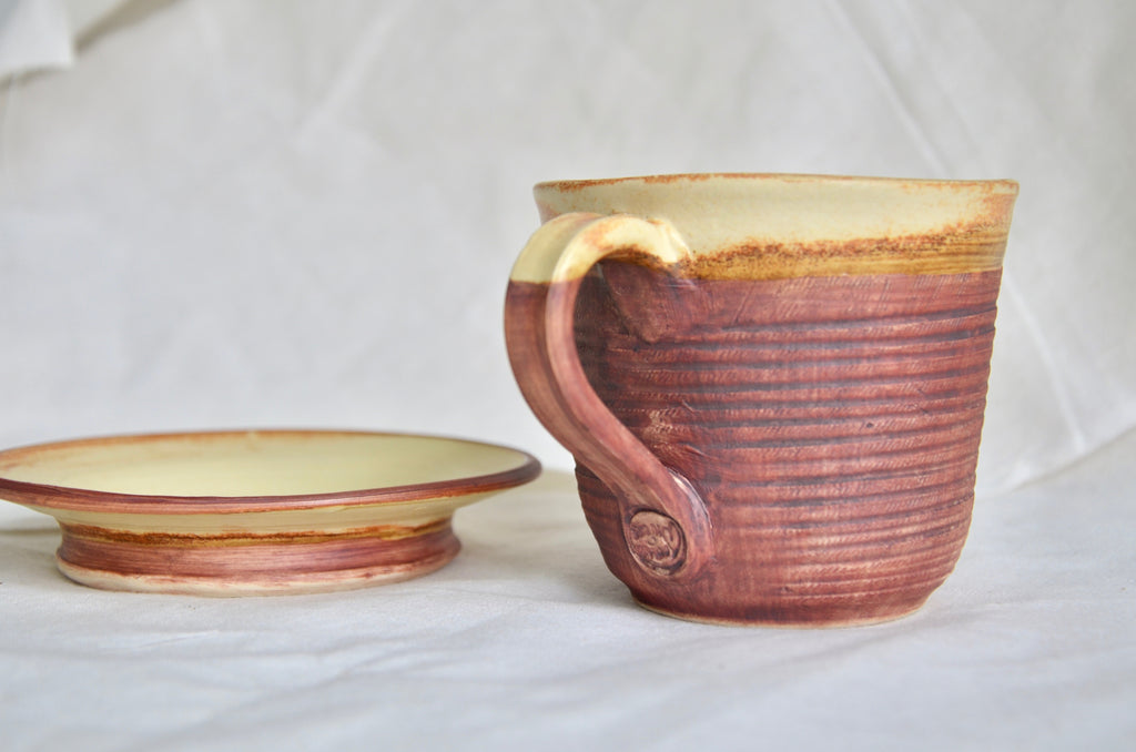 Ceramic coffee cup with saucer - Handmade tableware in Singapore