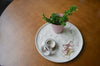 Handcrafted marbling ceramic tray - handmade tableware, reversible plate