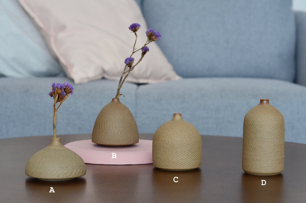 Wheel thrown chattering vase | hand made ceramics in Singapore